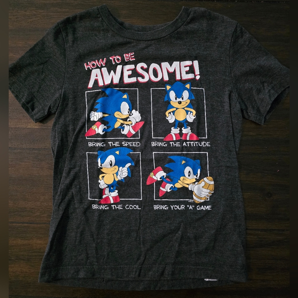 Old Navy Black Sonic The Hedge Hog Short Sleeve Tee